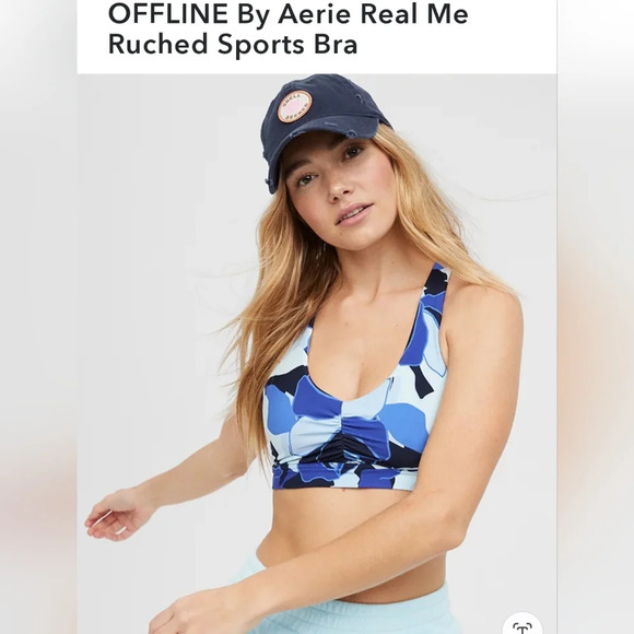 aerie Other - NWT Aerie OFFLINE Real Me Ruched Sports Bra Blue
